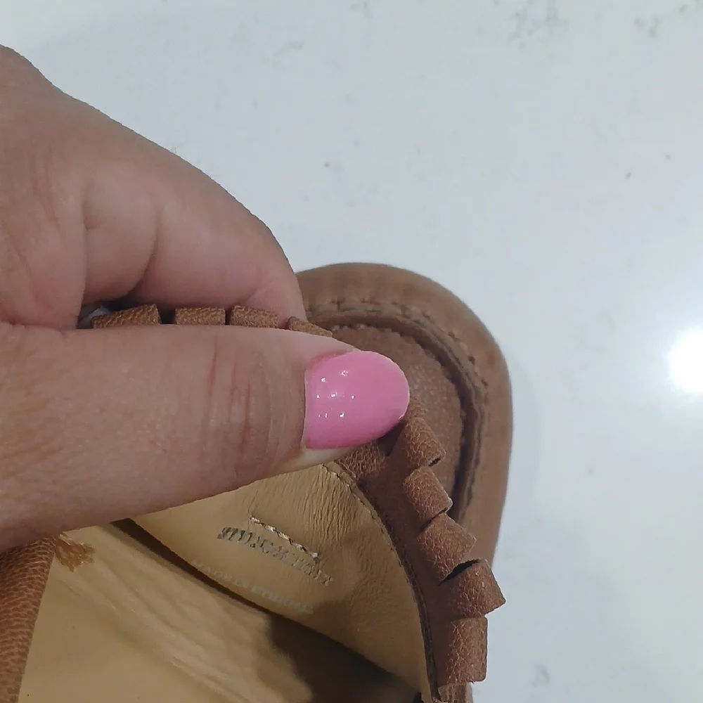 Vaneli Tan Loafers with Tassel Detail